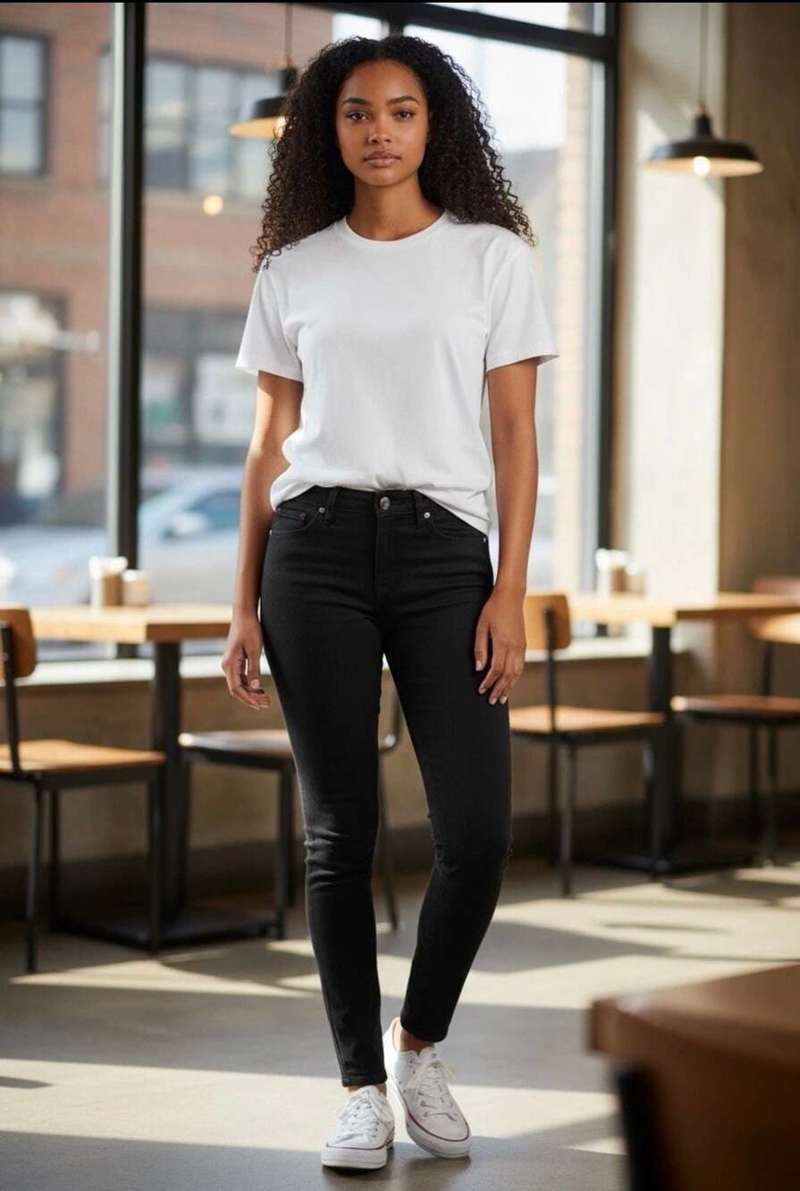 : PAIGE Women’s Black Skinny Jeans Size 28 Mid Rise Stretch Denim Ankle Pants